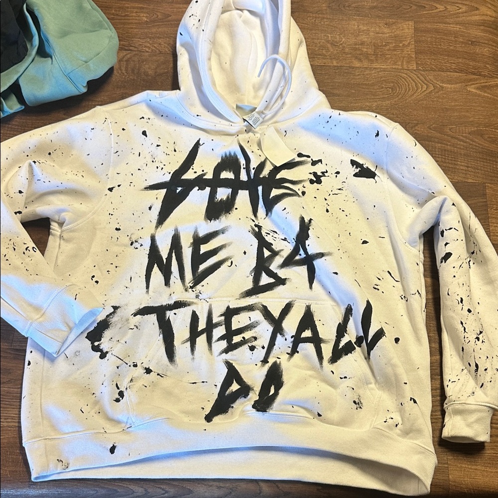 White Graphic Men's Hoodie